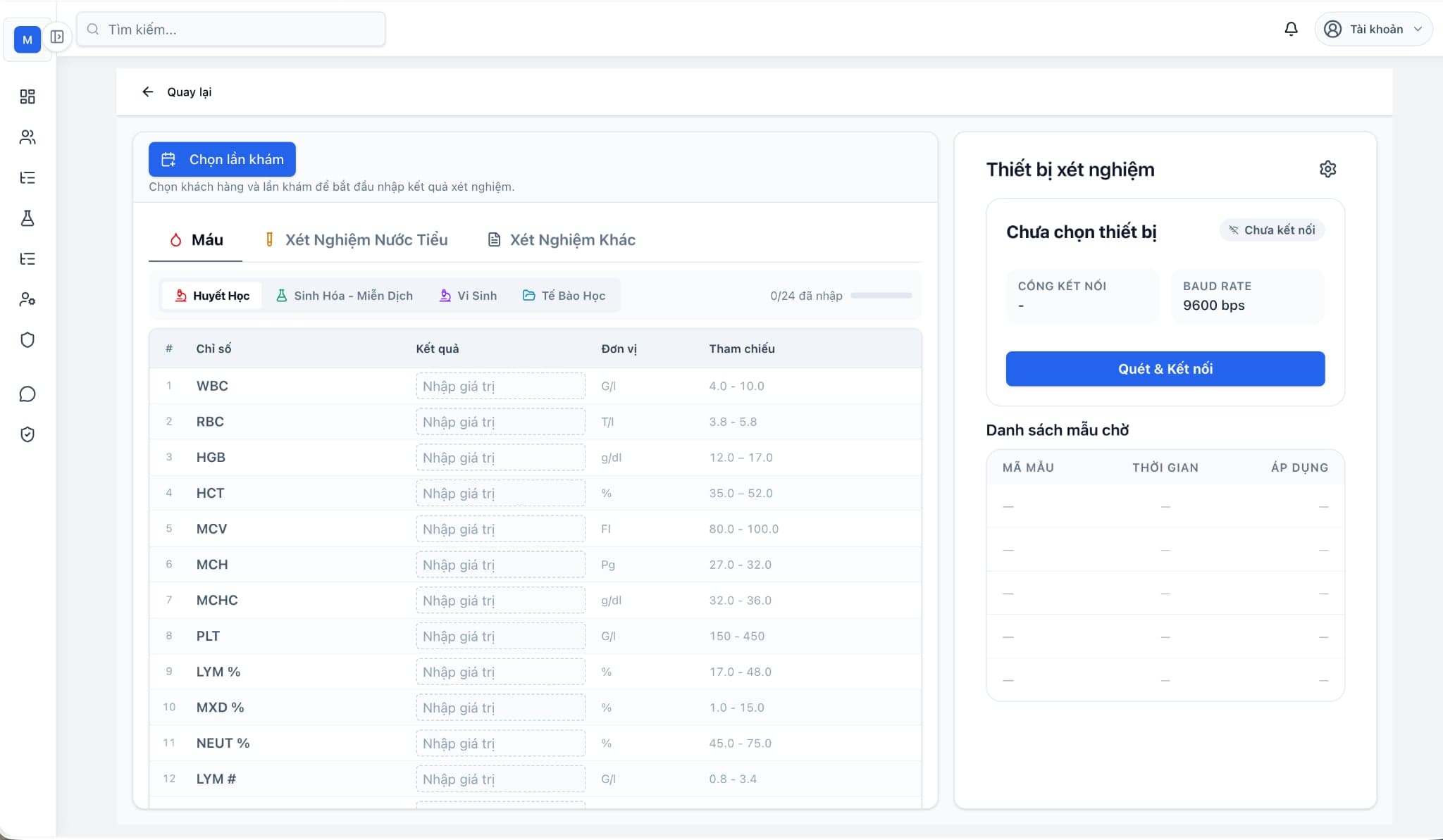 Giao diện demo phần mềm Pokaviet — bảng điều khiển quản lý phòng khám